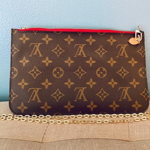 LOUIS VUITTON MONOGRAM NEVERFULL CLUTCH POUCH AUTHENTICATION * EXCELLENT - Picture 1 of 16